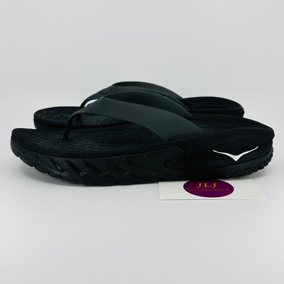 Hoka One One Men's Ora Recovery Flip Flop Thong Sandals Black Size 9/ 11 Women - Picture 5 of 11